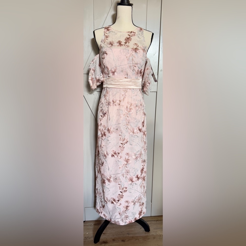 🆕 JS COLLECTION Elegant Floral Lace Dress SZ 4 NWT